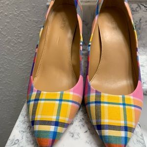 Plaid J. Crew heels.